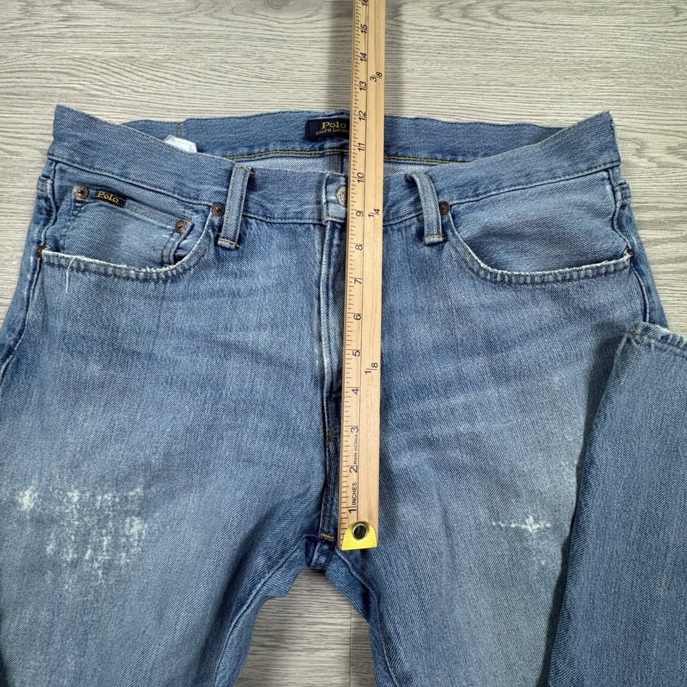 Polo Ralph Lauren Men's Jeans Straight Distressed Blue 34x30 Denim Stretch - Picture 5 of 9
